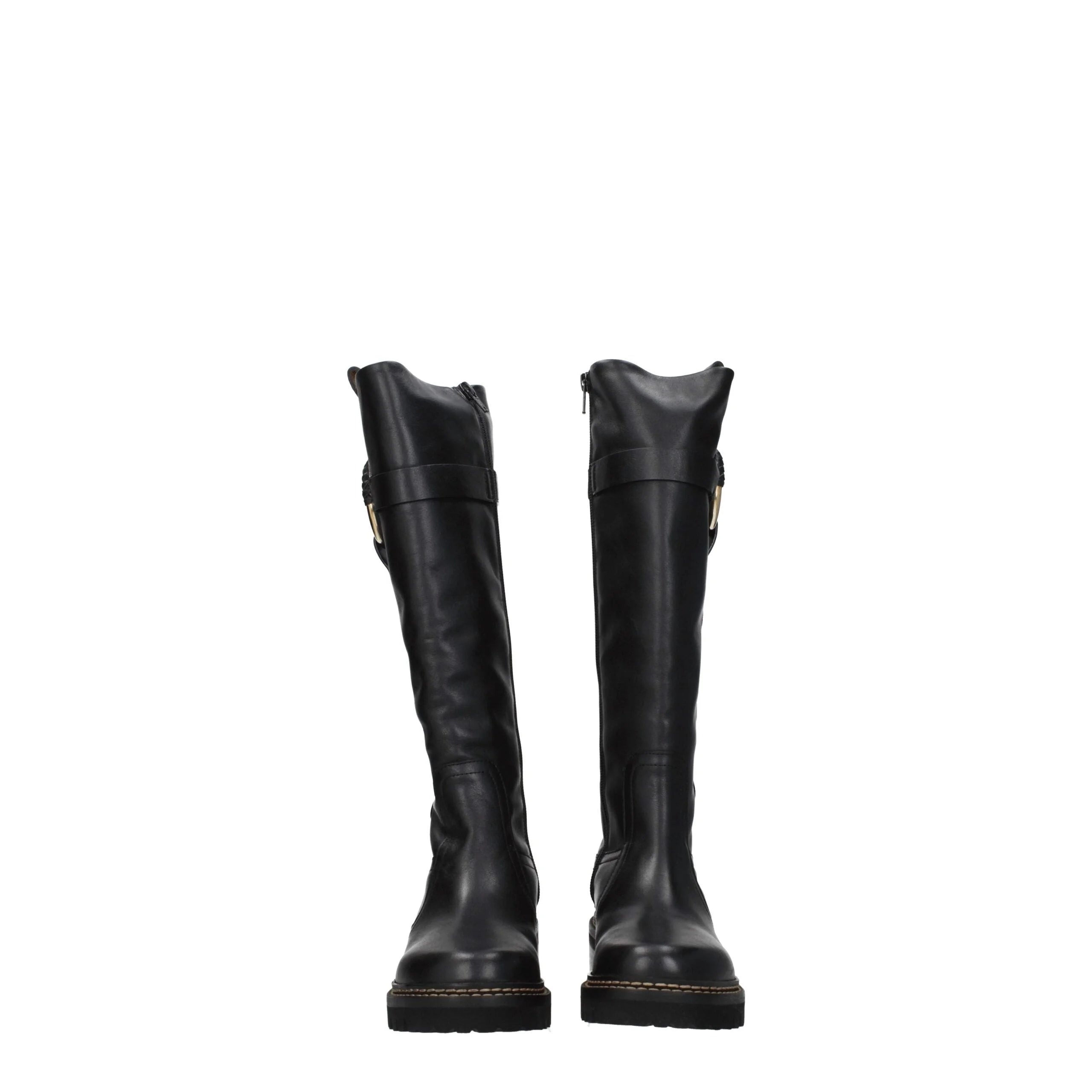 See By Chloé Black Leather Over The Knee - EU36/US6 - Boots