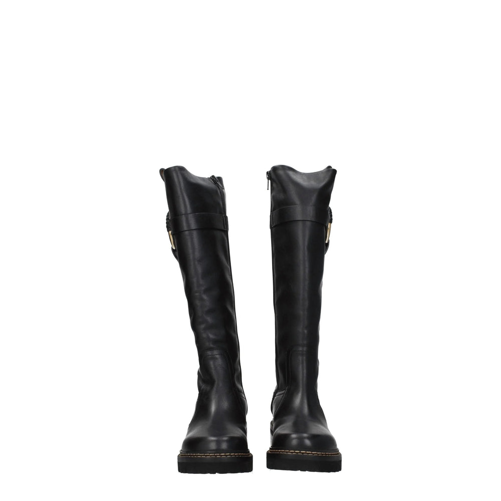 See By Chloé Black Leather Over The Knee - EU36/US6 - Boots