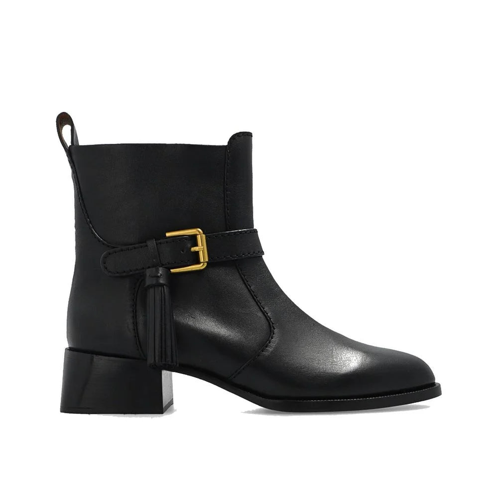 See By Chloé Lory Leather Ankle Boots - EU37/US7