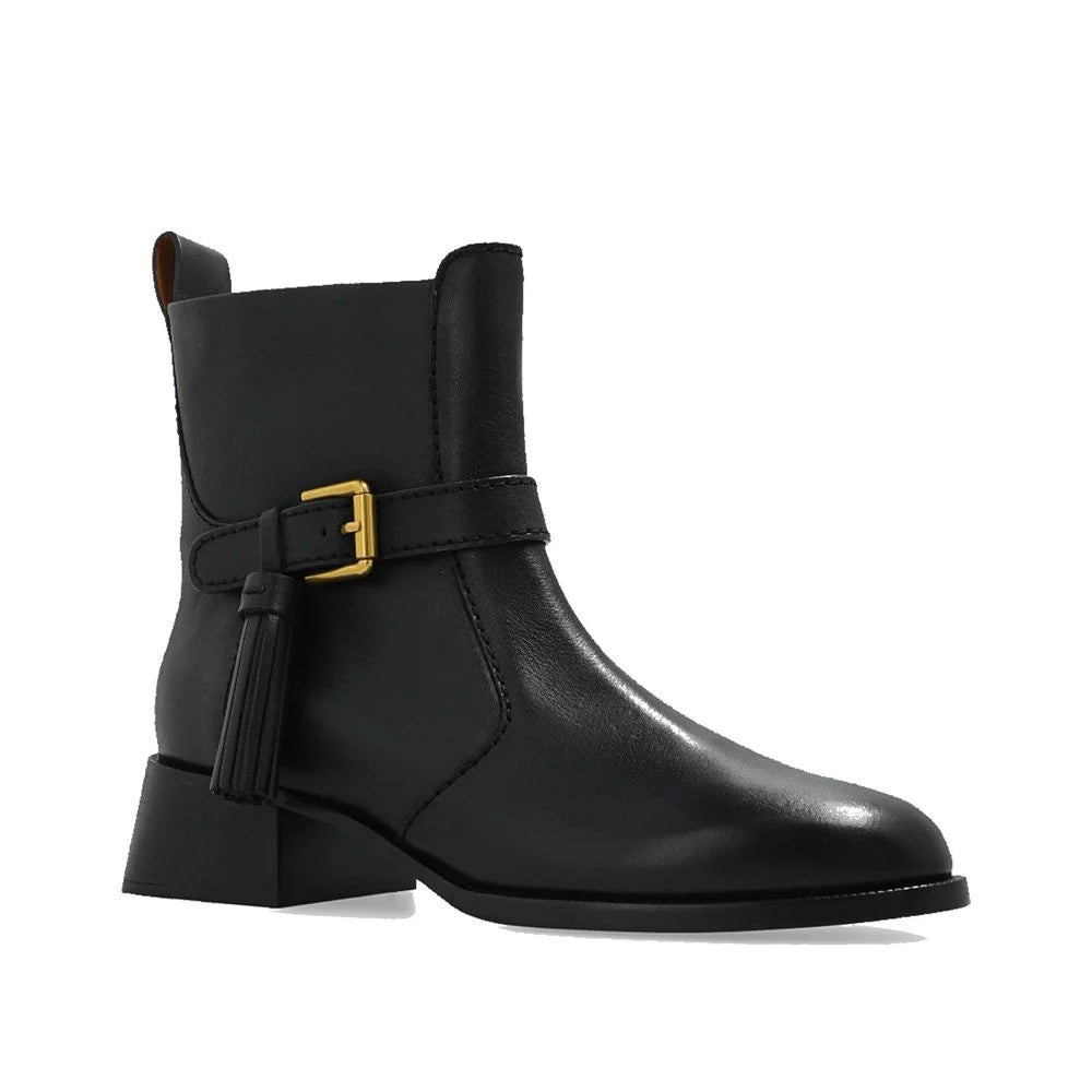 See By Chloé Lory Leather Ankle Boots - EU37/US7