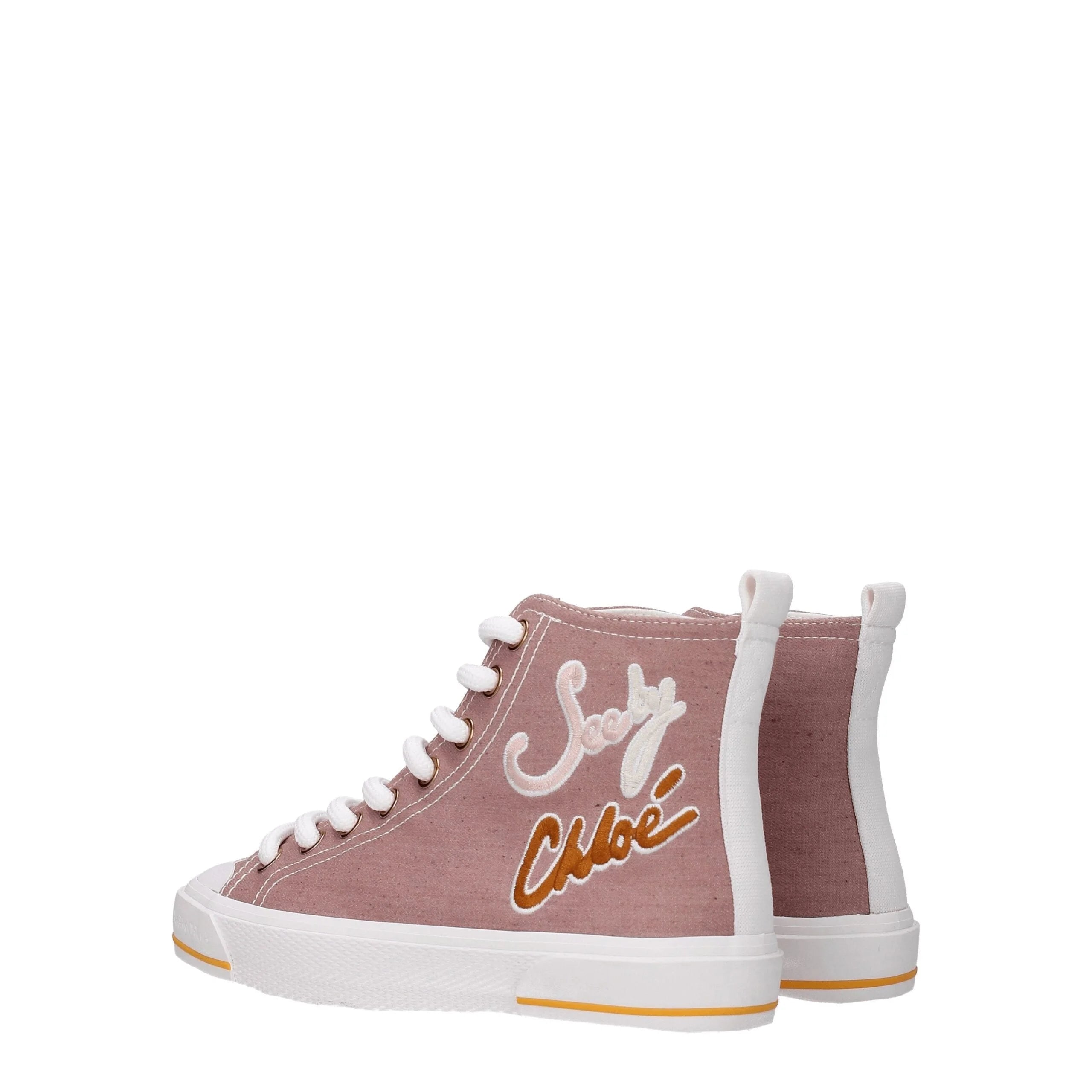 See By Chloé Pink Fabric High Tops - Sneakers
