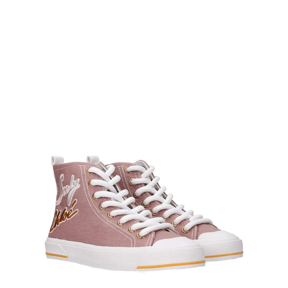 See By Chloé Pink Fabric High Tops - Sneakers