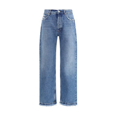 SÉFR Blue Cotton Straight-Leg Jeans