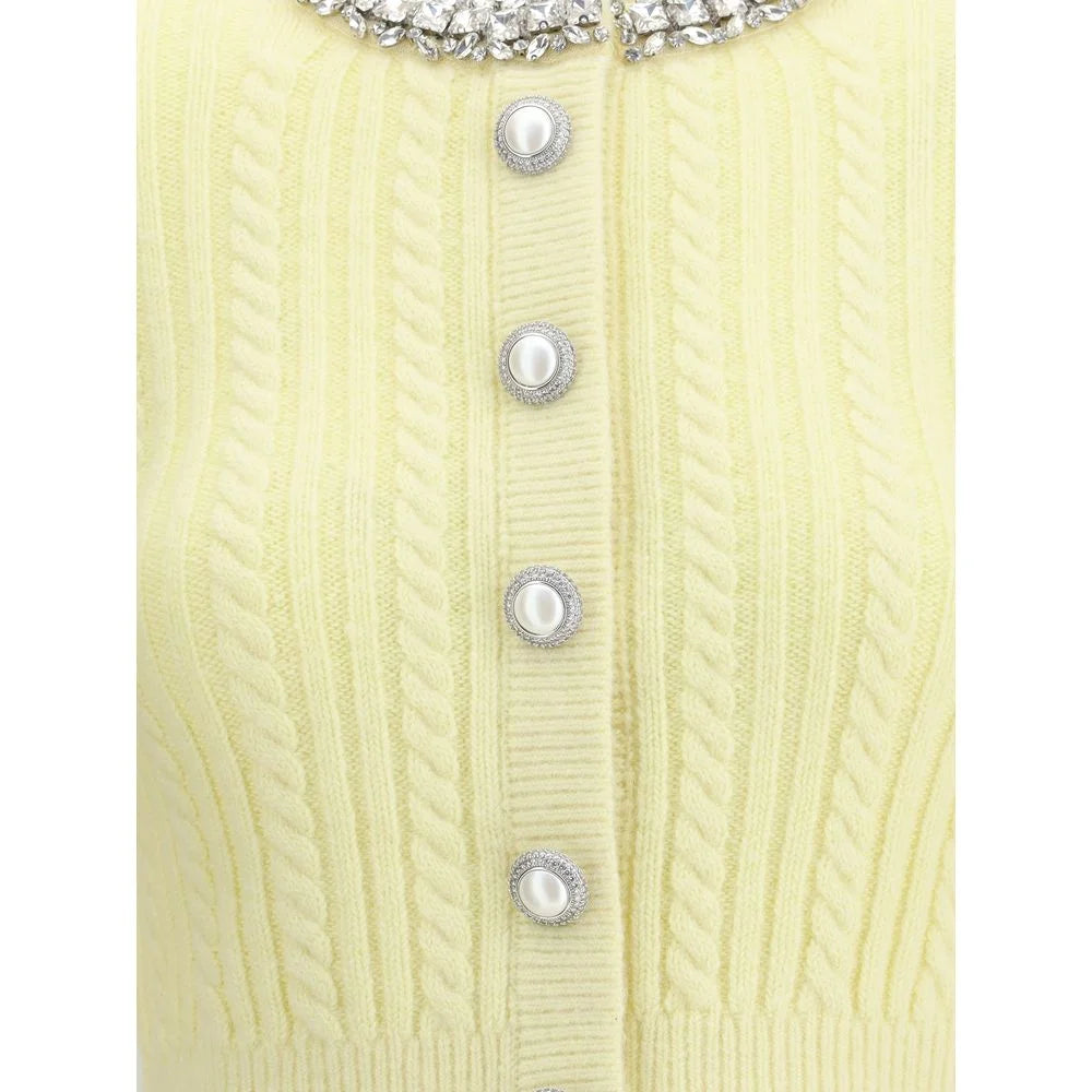 Self-Portrait Bicolor Polyamide Cardigan - M