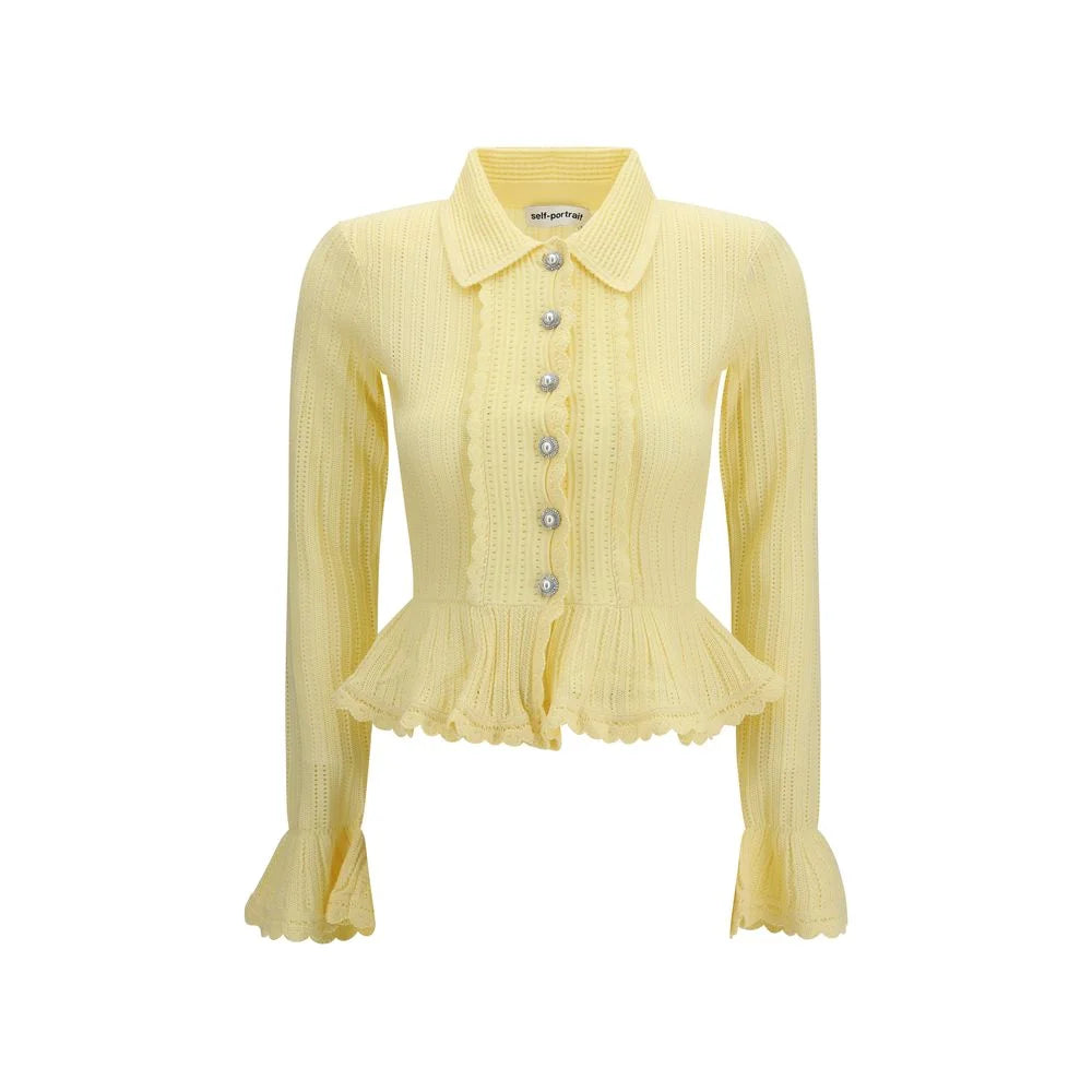 Self-Portrait Bicolor Viscose Cardigan - M