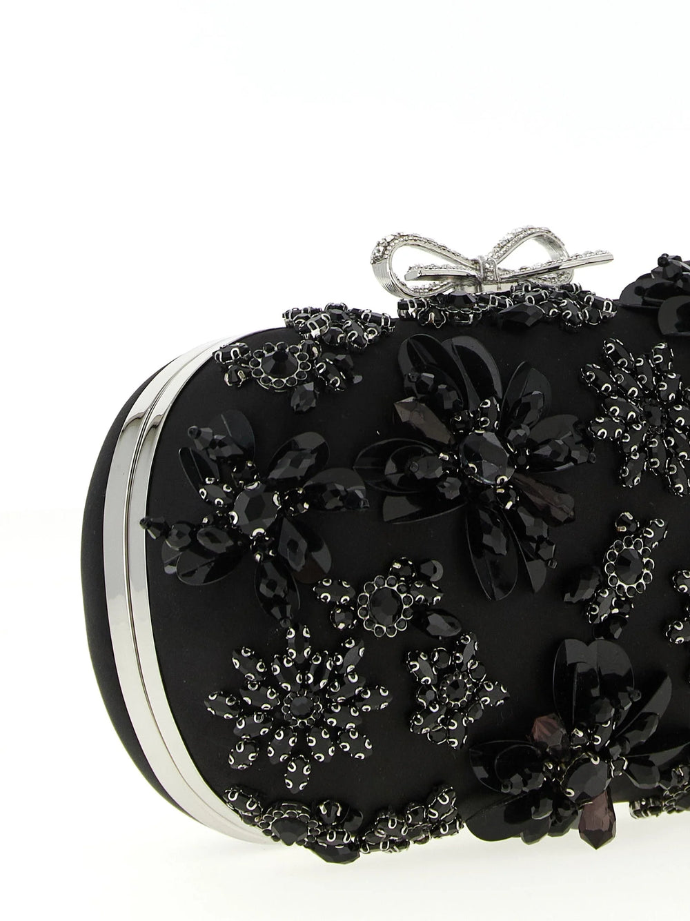 Self-Portrait Black Polyester Clutch Bag