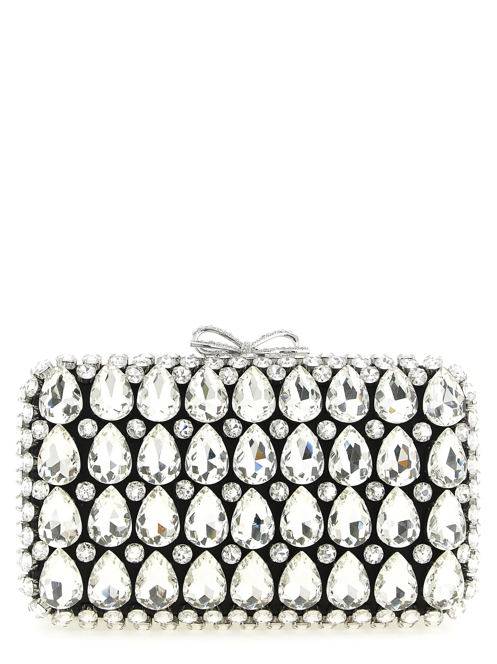 Self-Portrait Black Polyester Clutch Bag