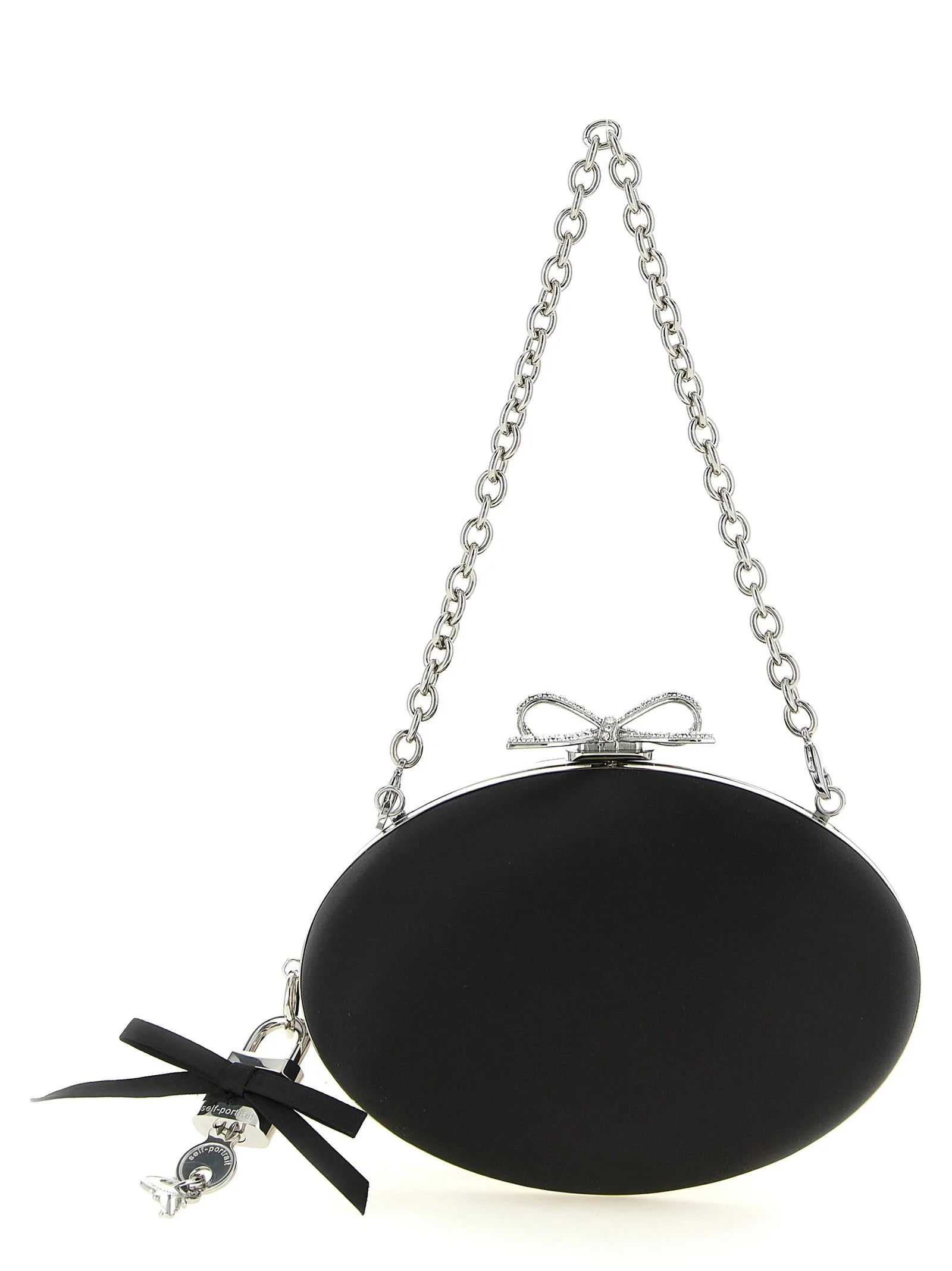 Self-Portrait Black Polyester Clutch Bag
