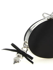 Self-Portrait Black Polyester Clutch Bag