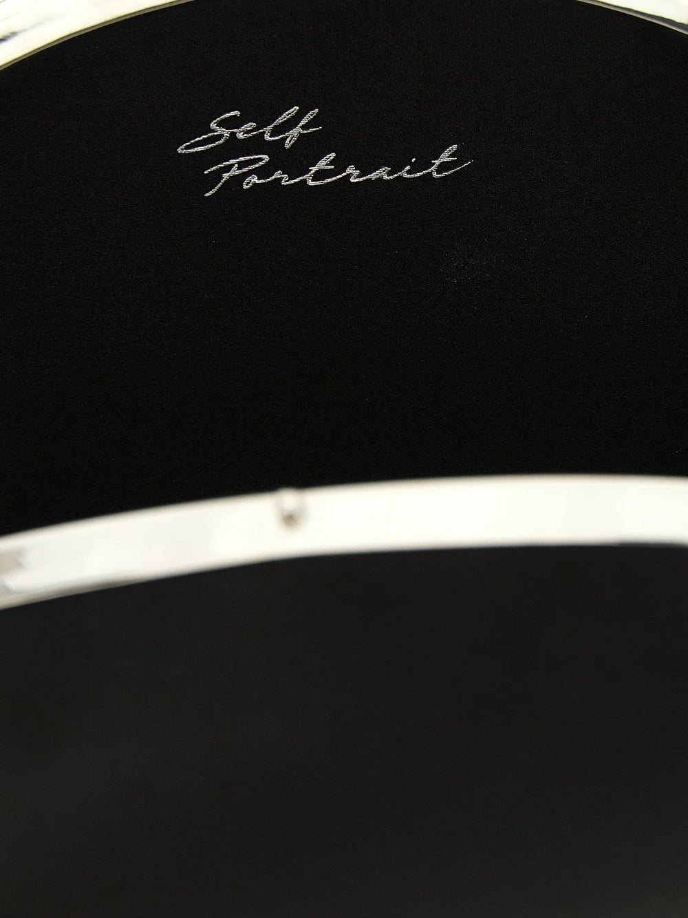 Self-Portrait Black Polyester Clutch Bag