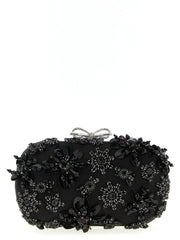 Self-Portrait Black Polyester Clutch Bag