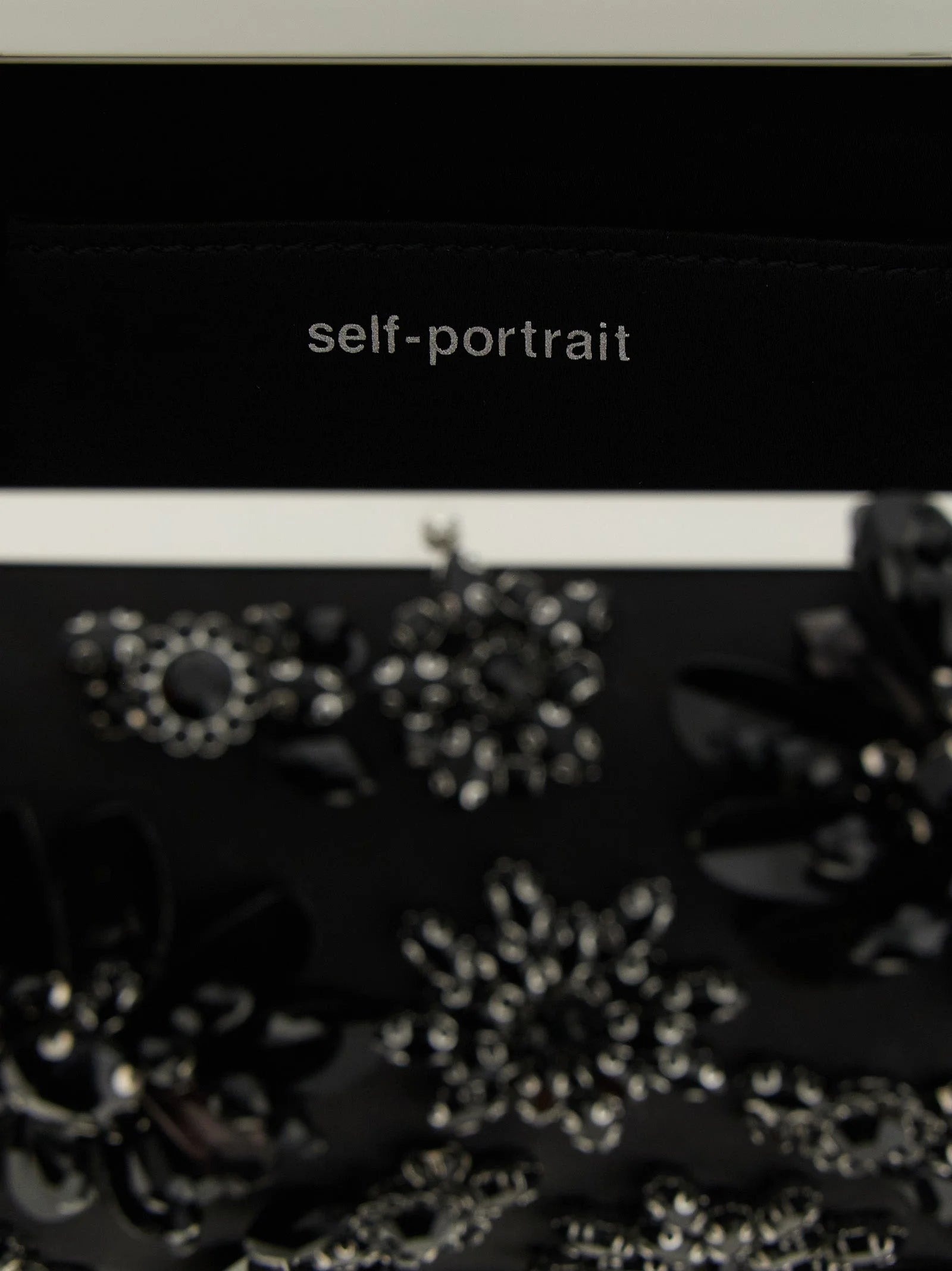 Self-Portrait Black Polyester Clutch Bag