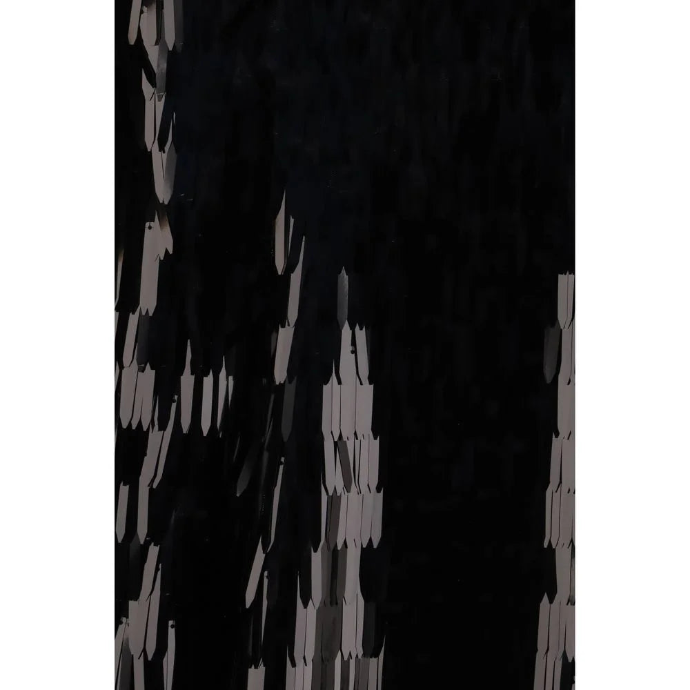 Self-Portrait Black Polyester Midi Skirt - 6