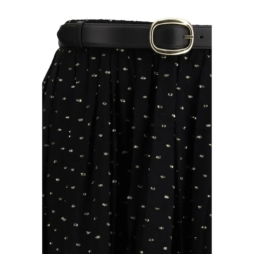 Self-Portrait Black Viscose Long Skirt - 8