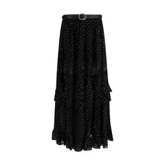 Self-Portrait Black Viscose Long Skirt - 8