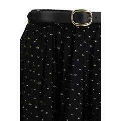 Self-Portrait Black Viscose Long Skirt - 8