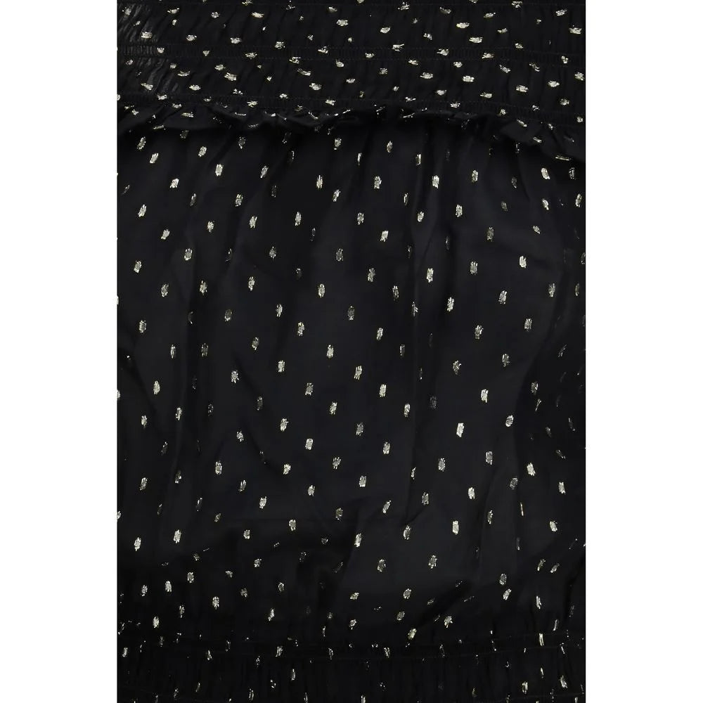 Self-Portrait Black Viscose Top