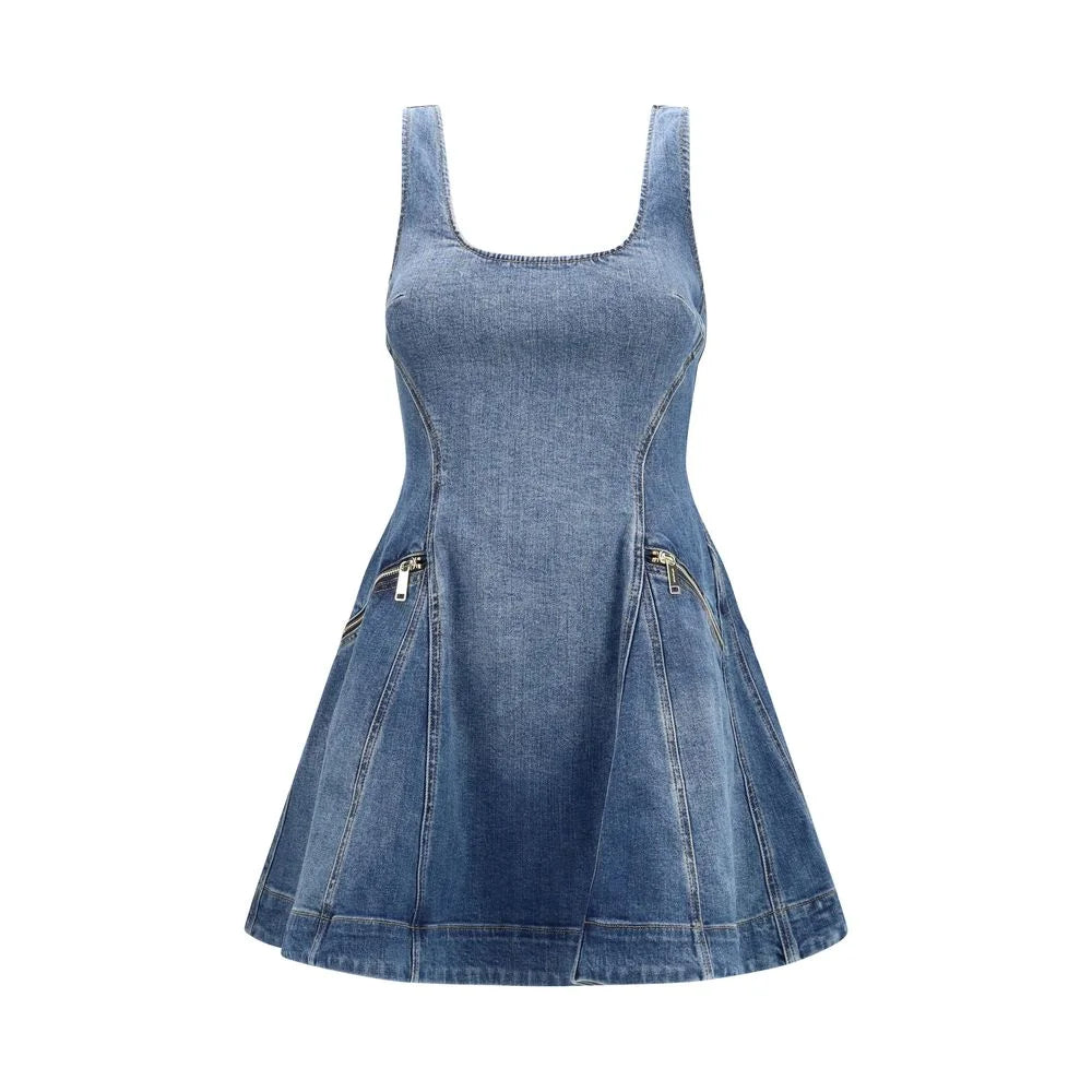 Self-Portrait Blue Cotton Casual Dress