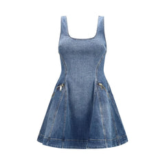 Self-Portrait Blue Cotton Casual Dress