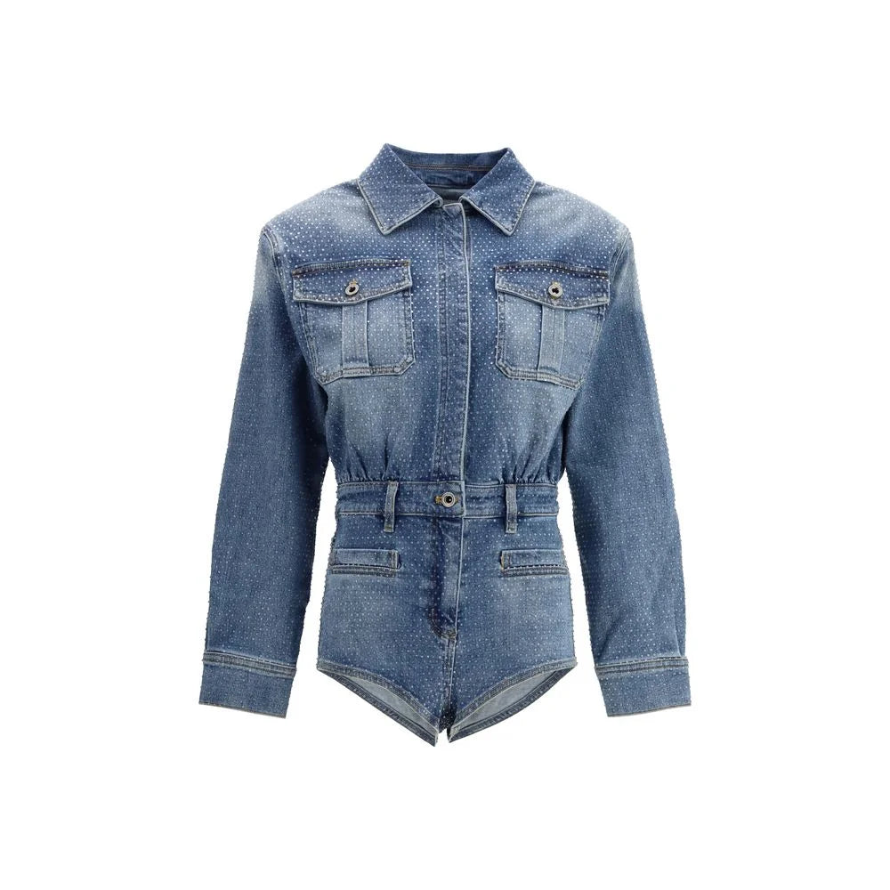 Self-Portrait Blue Cotton Jumpsuit - 8