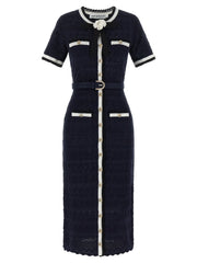 Self-Portrait Blue Cotton Midi Dress - XS