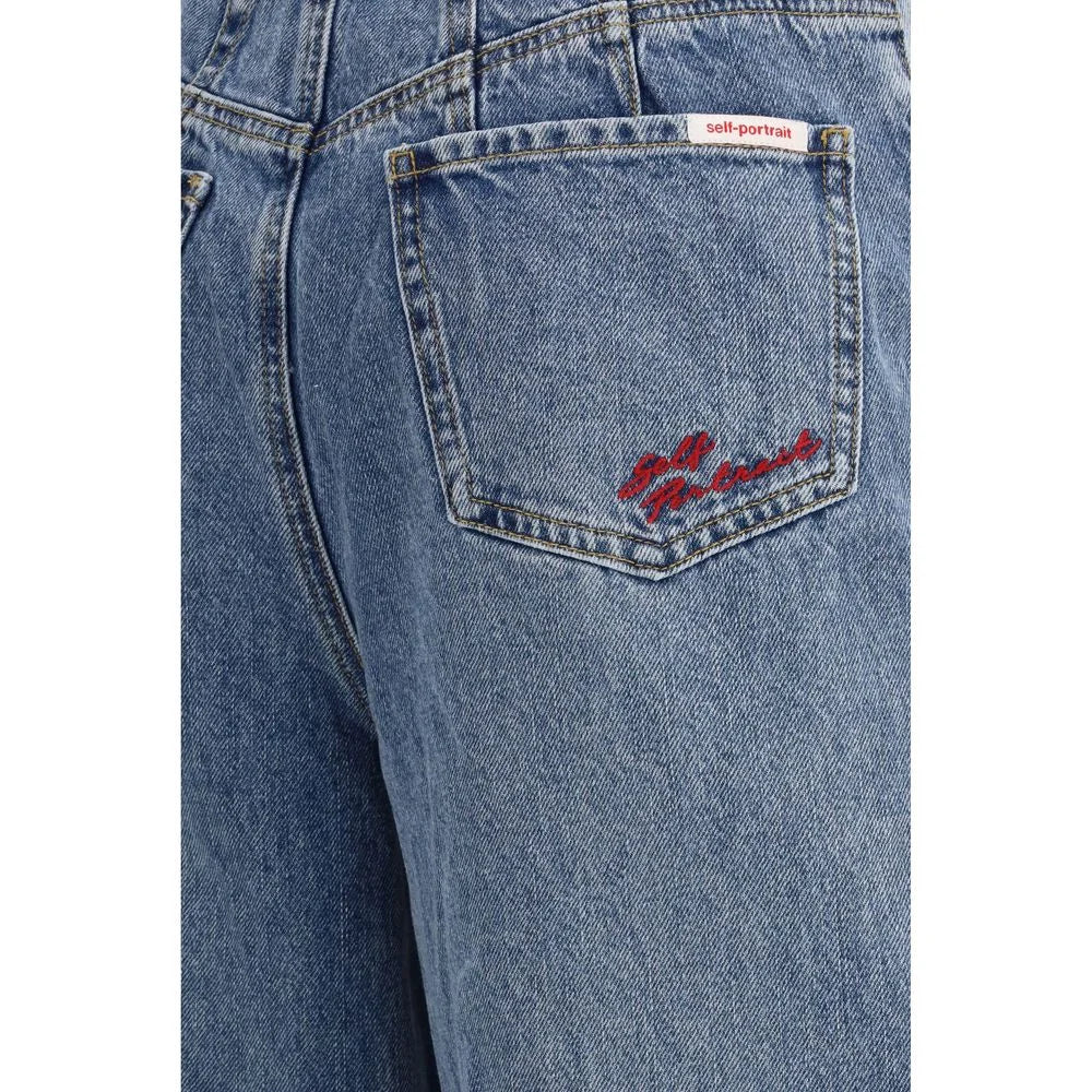 Self-Portrait Blue Cotton Relaxed Fit Jeans - 28