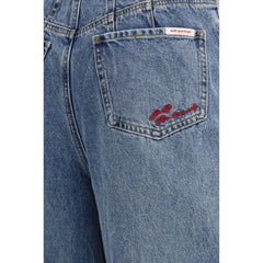Self-Portrait Blue Cotton Relaxed Fit Jeans