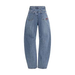 Self-Portrait Blue Cotton Relaxed Fit Jeans