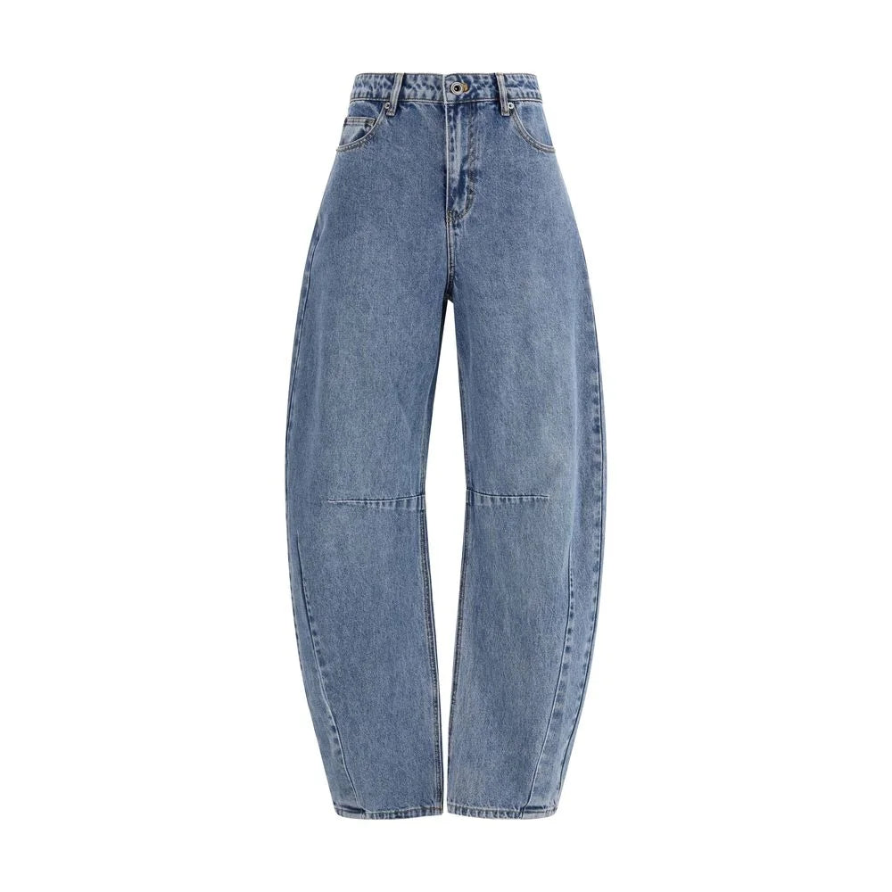 Self-Portrait Blue Cotton Relaxed Fit Jeans