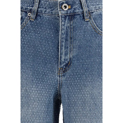 Self-Portrait Blue Cotton Straight-Leg Jeans