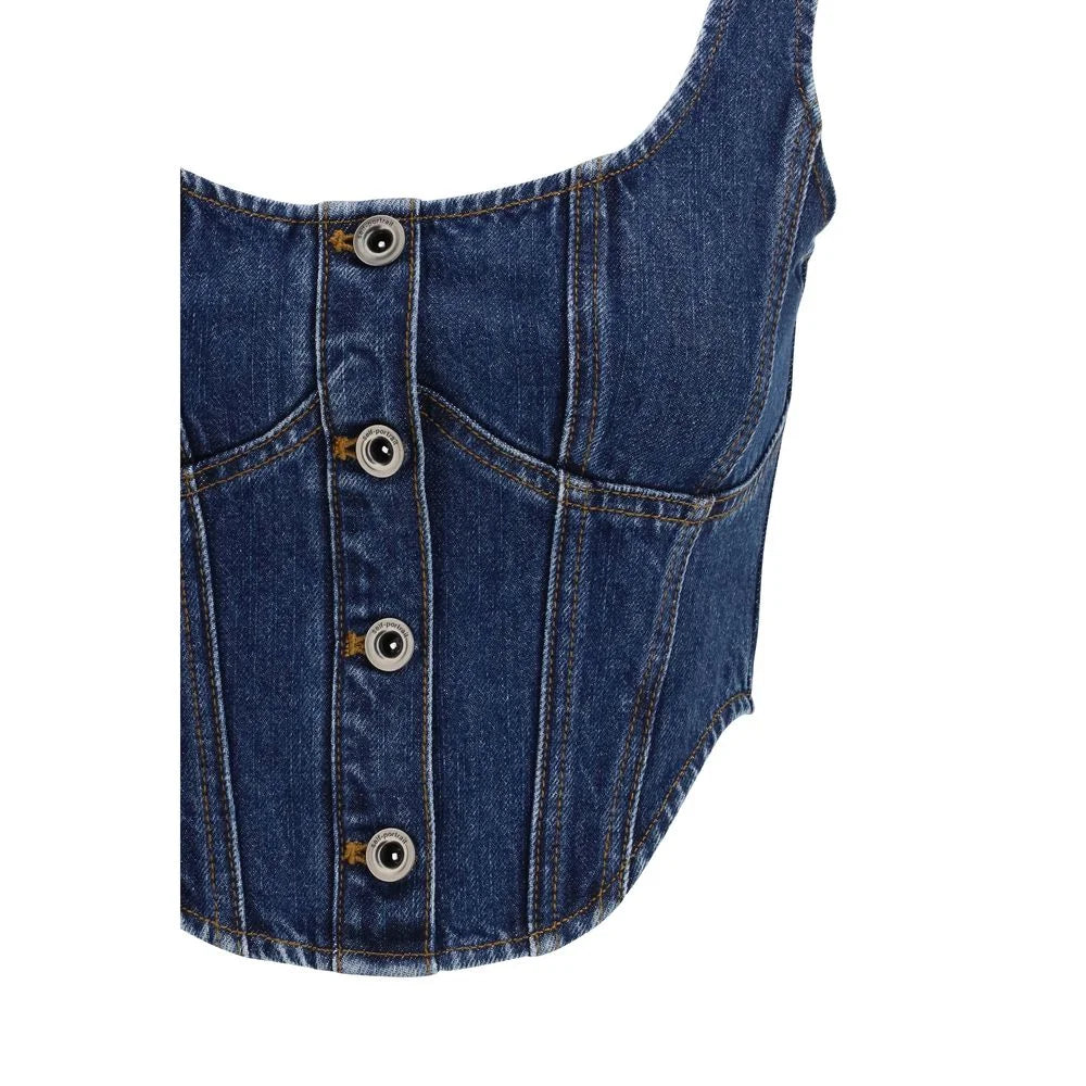 Self-Portrait Blue Cotton Top - 10