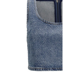 Self-Portrait Blue Cotton Top