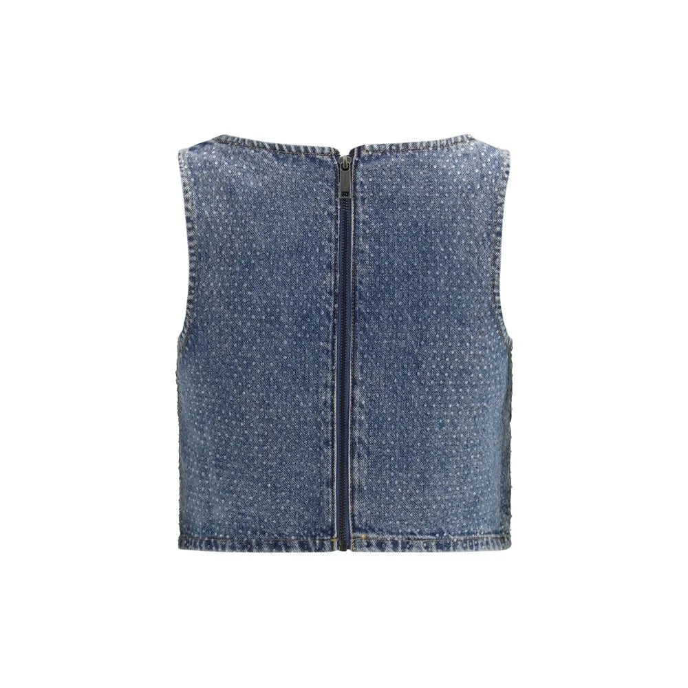 Self-Portrait Blue Cotton Top