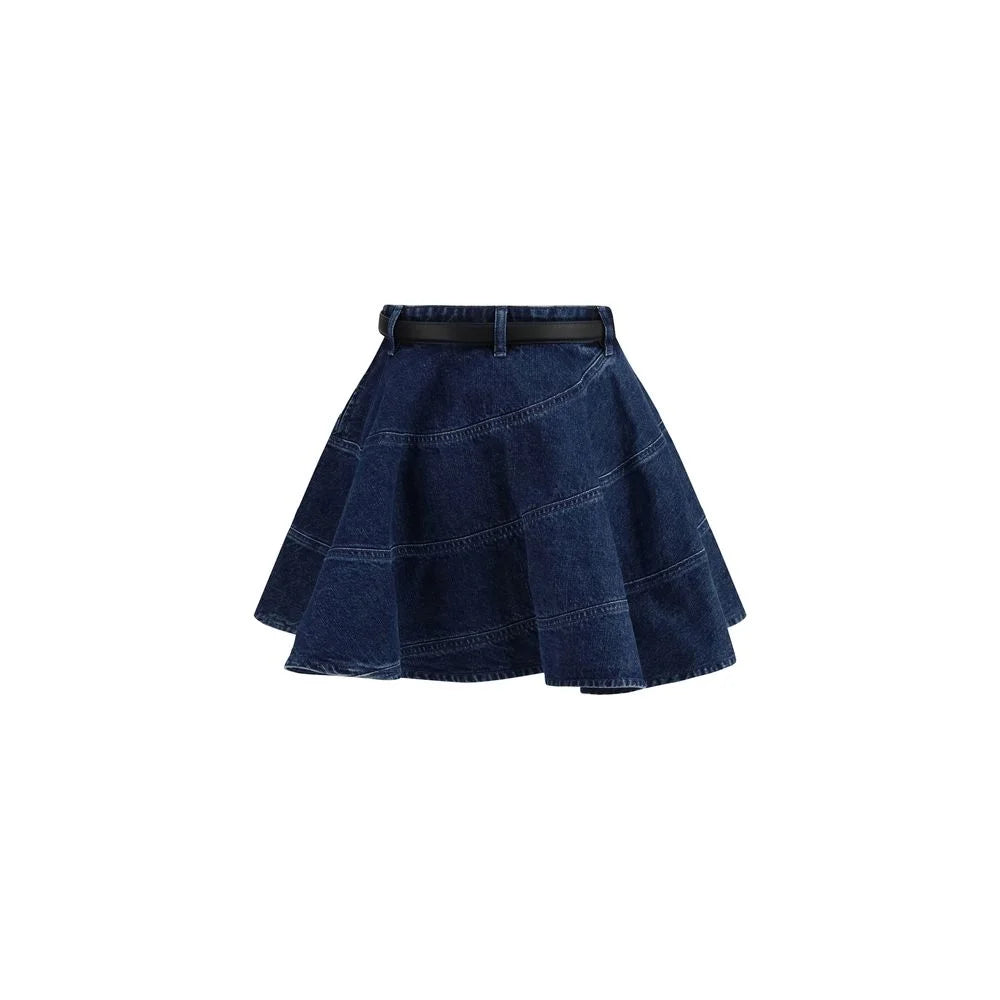 Self-Portrait Blue Denim Skirt - 10