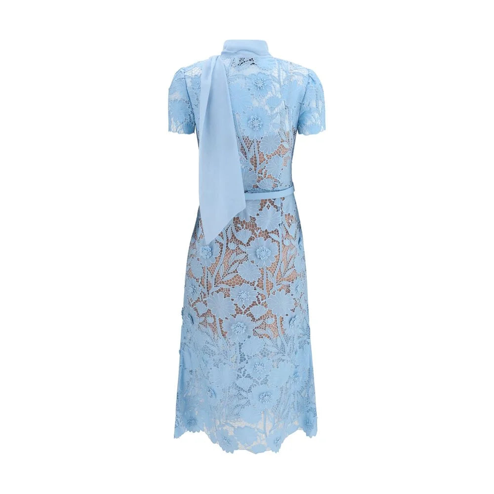 Self-Portrait Blue Polyester Casual Dress