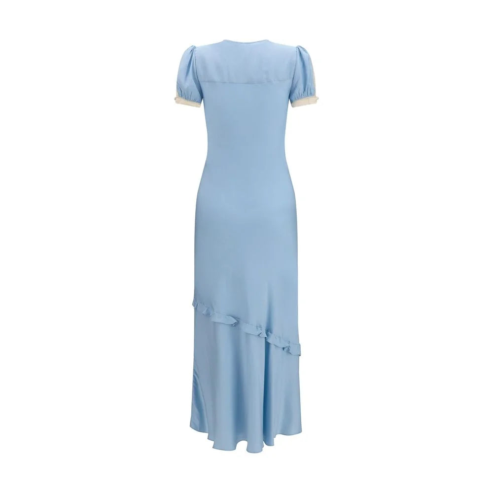 Self-Portrait Blue Viscose Casual Dress