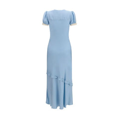 Self-Portrait Blue Viscose Casual Dress
