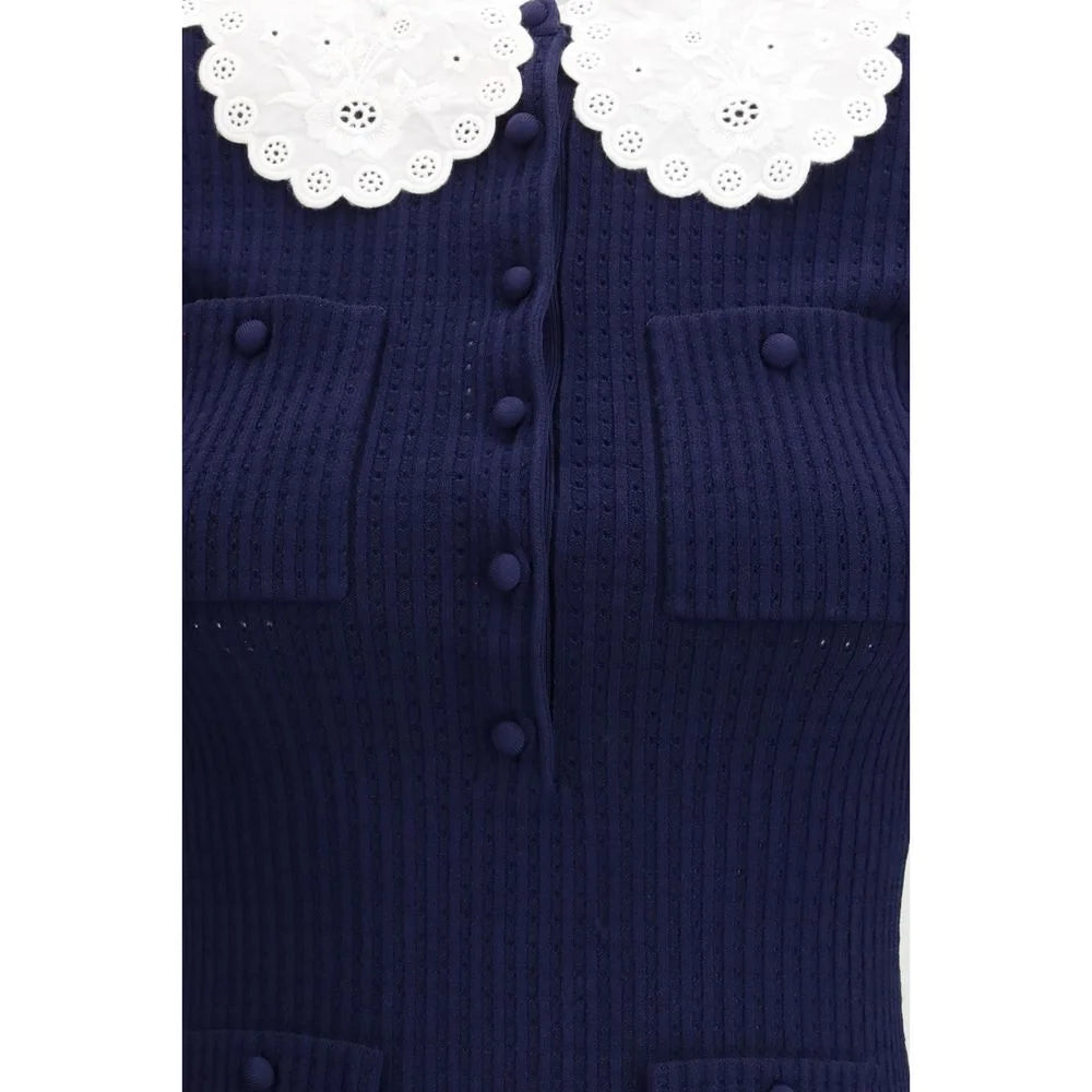 Self-Portrait Blue Viscose Cocktail Dress