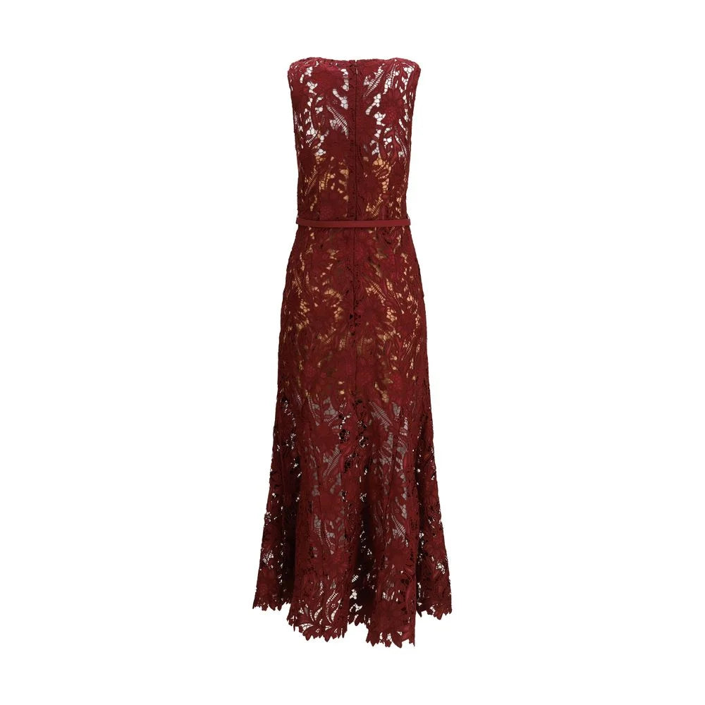 Self-Portrait Bordeaux Polyester Cocktail Dress - 10