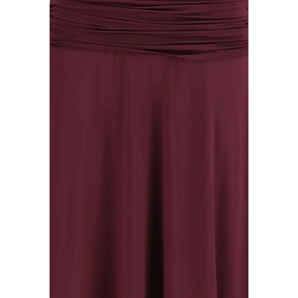 Self-Portrait Bordeaux Viscose Casual Dress