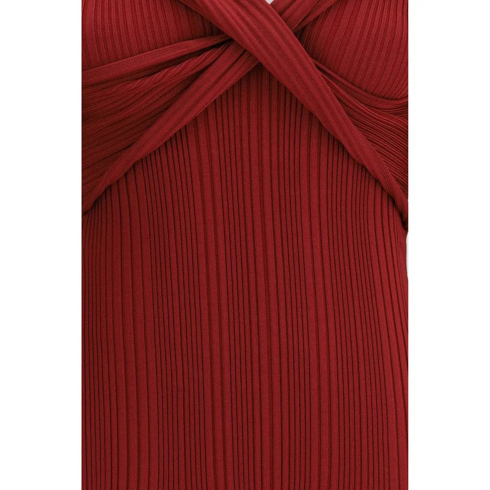 Self-Portrait Bordeaux Viscose Casual Dress - M