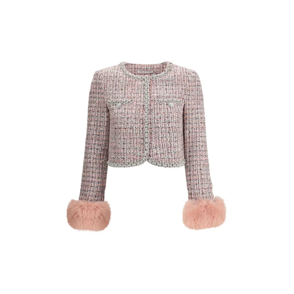 Self-Portrait Bouclé fur cuffed Jacket