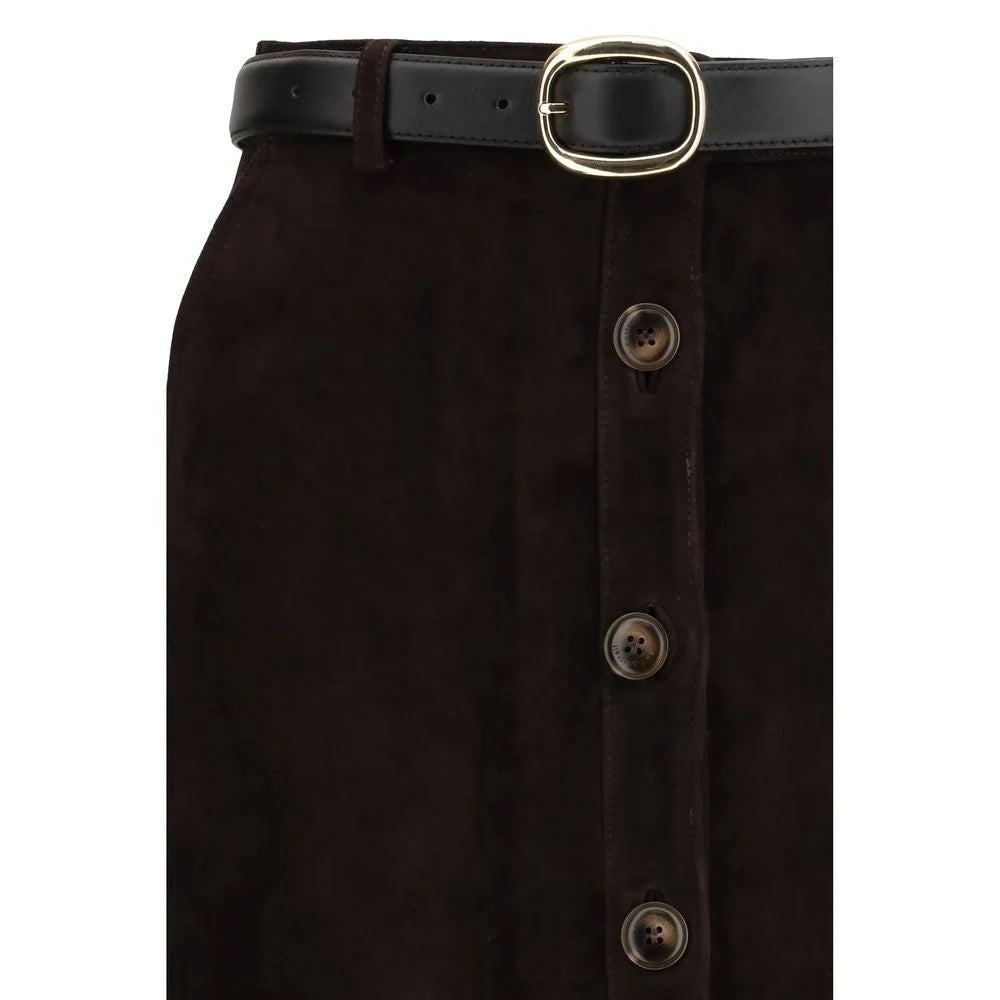 Self-Portrait Brown Lamb Ovis Aries Aries Midi Skirt - 8