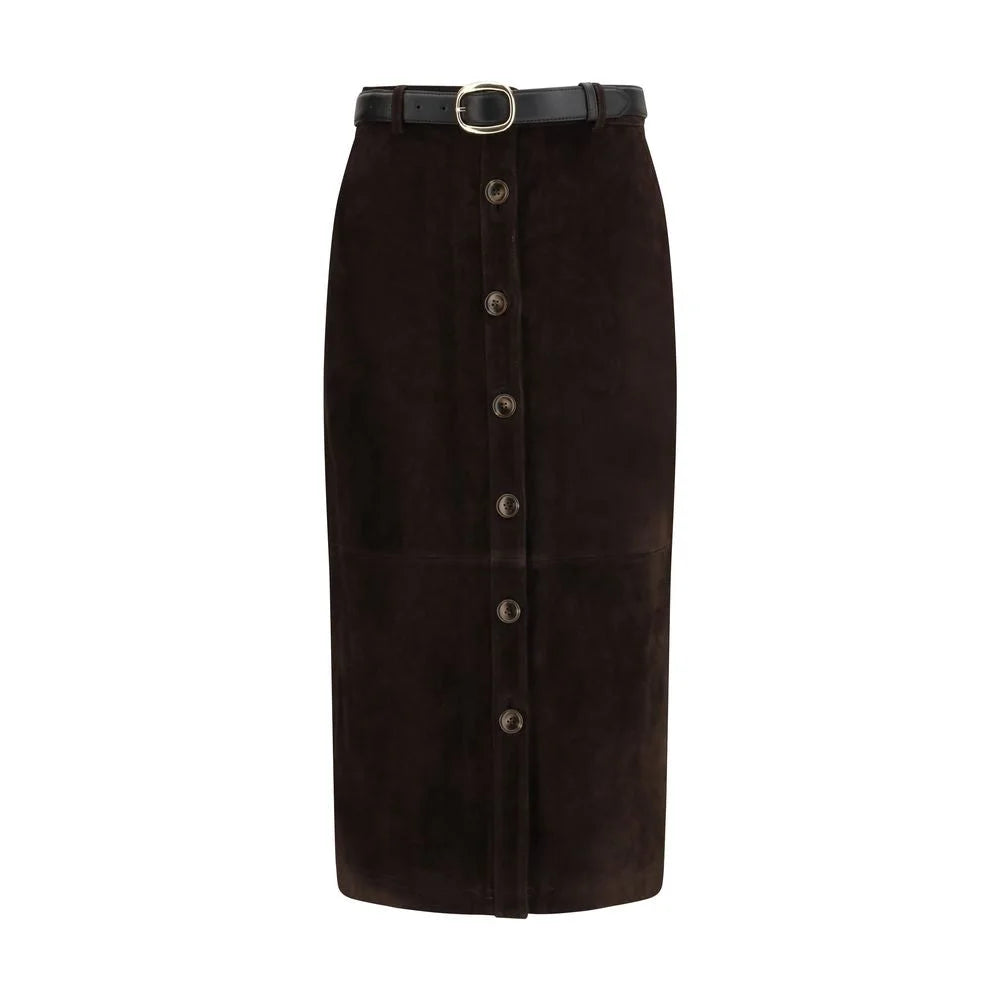 Self-Portrait Brown Lamb Ovis Aries Aries Midi Skirt - 8