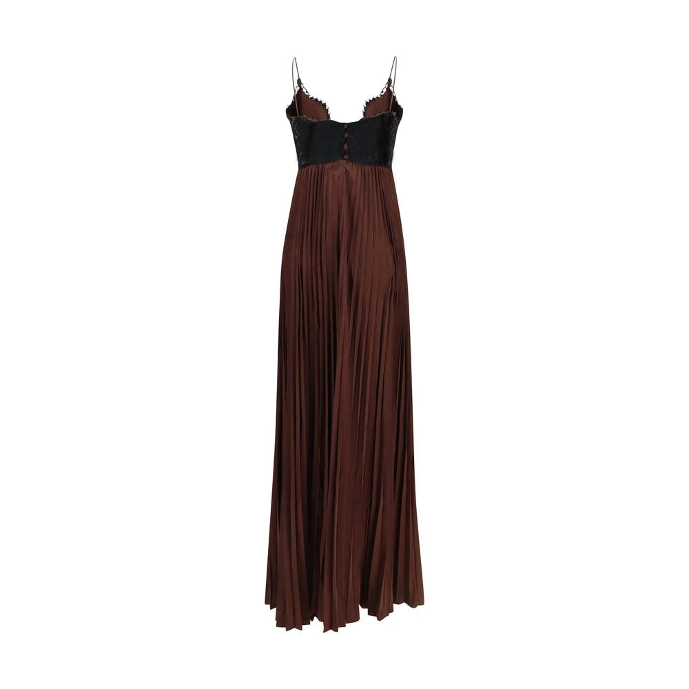Self-Portrait Brown Polyester Casual Dress
