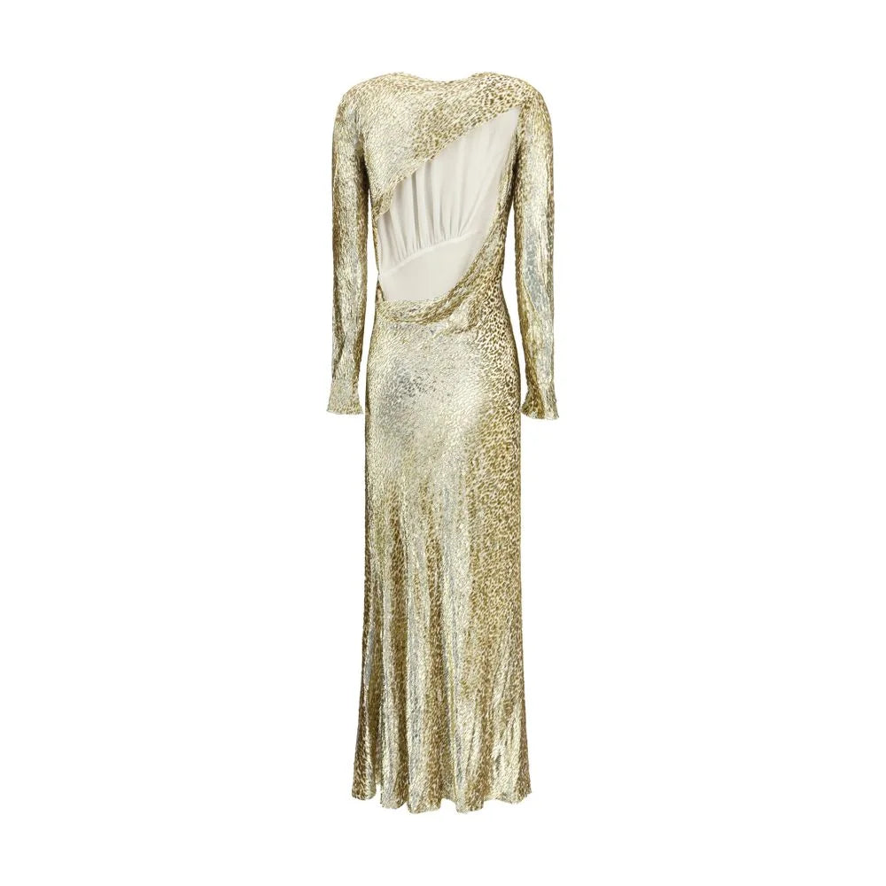 Self-Portrait Gold thread long Dress - 6 - Dresses