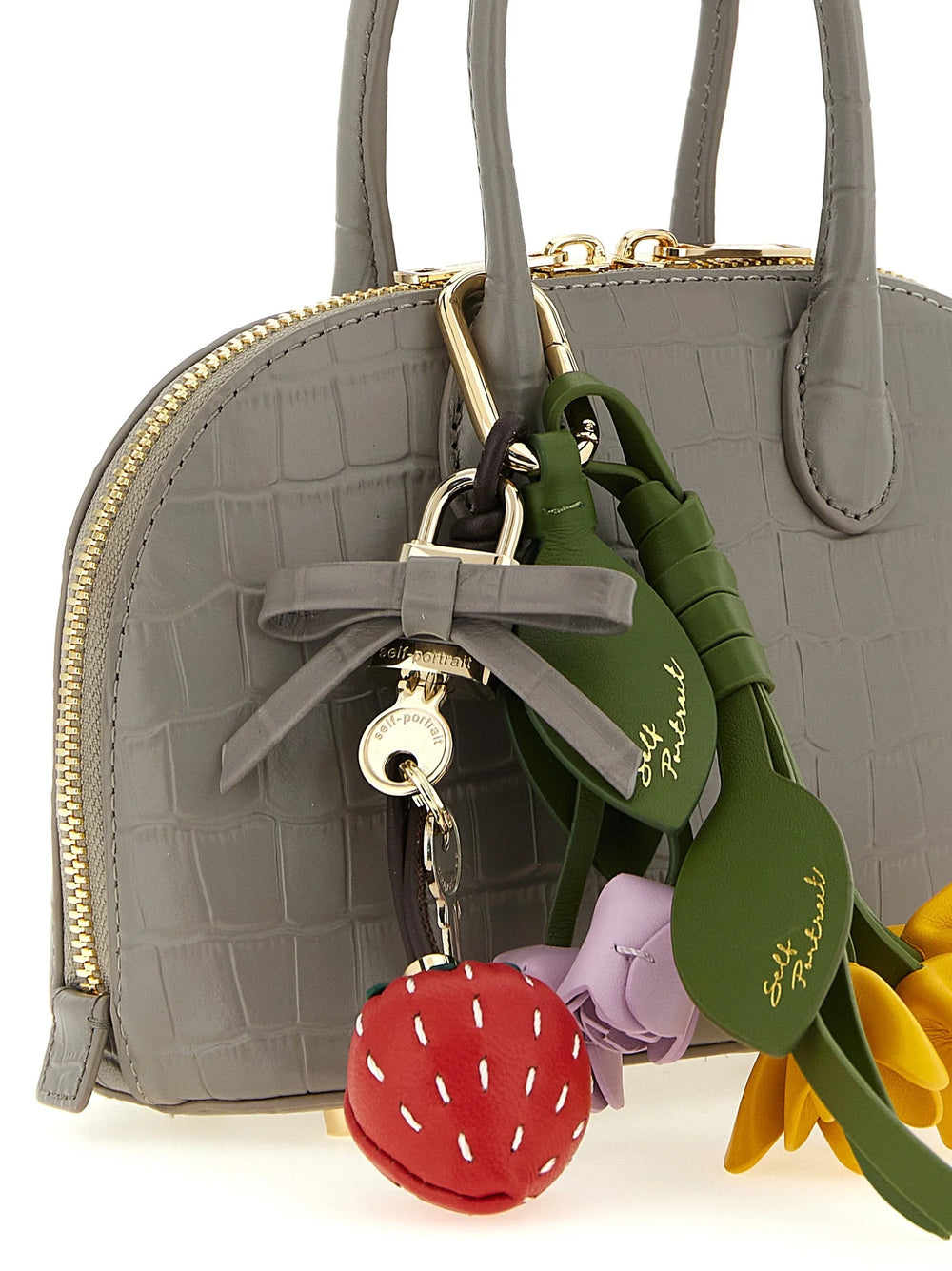 Self-Portrait Gray Cowhide Handbag