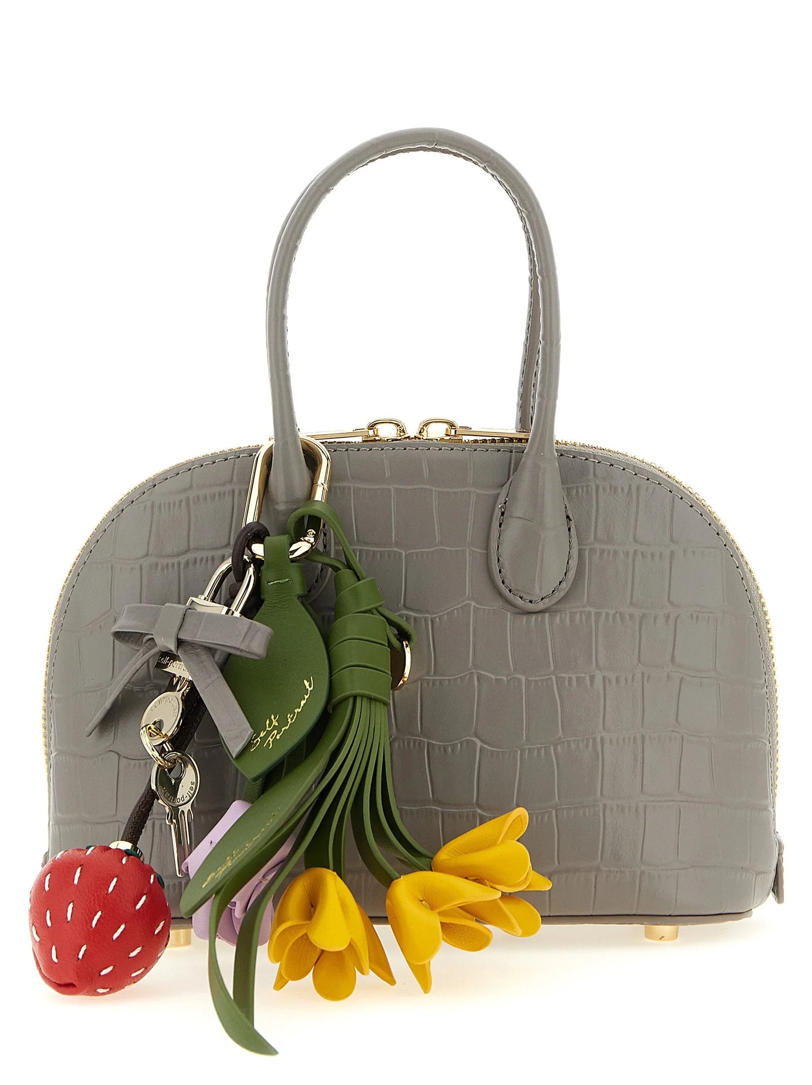 Self-Portrait Gray Cowhide Handbag