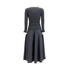 Self-Portrait Gray Polyamide Casual Dress