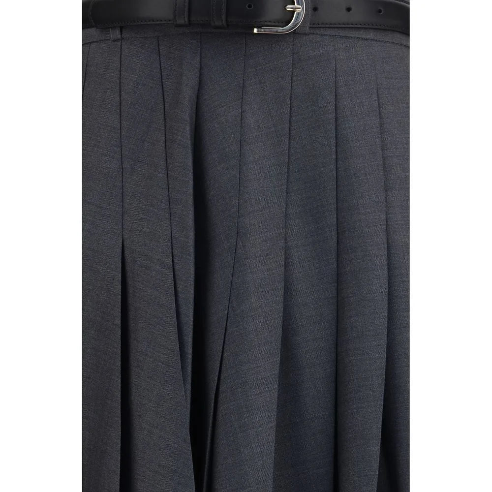 Self-Portrait Gray Polyester Long Skirt
